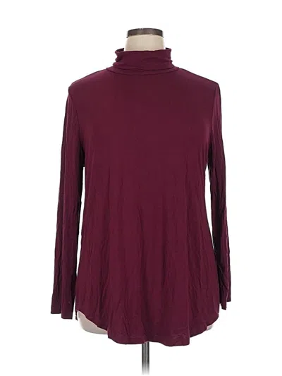 Pre-owned Jm Collection Long Sleeve Turtleneck In Burgundy