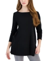 JM COLLECTION PETITE 3/4-SLEEVE BOAT-NECK TOP, CREATED FOR MACY'S