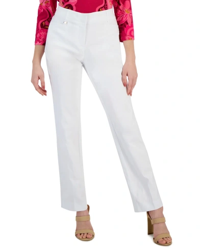 Jm Collection Petite Curvy Straight Leg Pants, Petite & Petite Short, Created For Macy's In Bright White