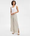 Jm Collection Women's Cotton Gauze Embellished Slit Pants, Exclusively At Macy's In Stonewall