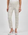 Jm Collection Petite Jacquard Medallion-print Pull-on Pants, Exclusively At Macy's In Stonewall