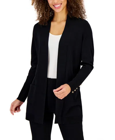 Jm Collection Women's Button-sleeve Flyaway Cardigan, Exclusively At Macy's In Intrepid Blue