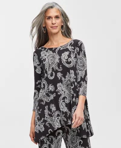 Jm Collection Petite Paisley-print Swing Top, Exclusively At Macy's