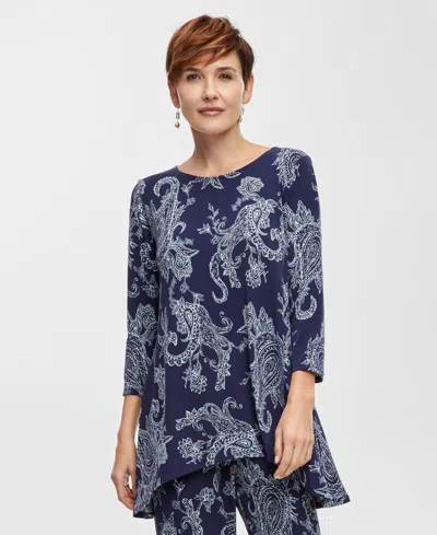 Jm Collection Petite Paisley-print Swing Top, Exclusively At Macy's