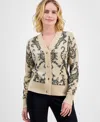 Jm Collection Petite Perenial Button-front Cardigan, Created For Macy's In Apricot Cloud