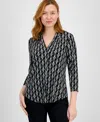 Jm Collection Petite Printed V-neck Top, Exclusively At Macy's