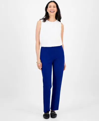 Jm Collection Petite Pull-on Ponte-knit Pants, Created For Macy's In Blue