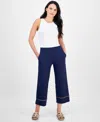 Jm Collection Women's Metallic-trim Pull-on Capri Pants, Exclusively At Macy's