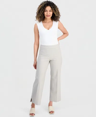 Jm Collection Petite Pull-on Wide-leg Pants, Macy's Exclusive In Gray