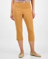 Jm Collection Petite Rivet-detail Capri Pants, Created For Macy's In Brown