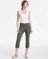 Jm Collection Petite Rivet-detail Capri Pants, Created For Macy's In Olive