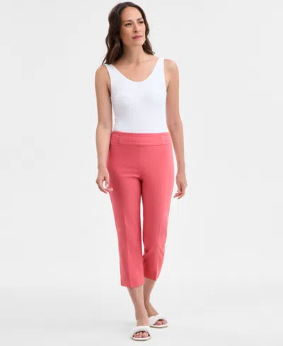 Jm Collection Women's Pull-on Capri Tummy-control Pants, Exclusively At Macy's In Pink Royal
