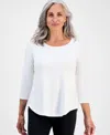 Jm Collection Petite Scoop-neck Tunic Top, Exclusively At Macy's In White