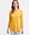 Jm Collection Petite Scoop-neck Tunic Top, Exclusively At Macy's In Yellow