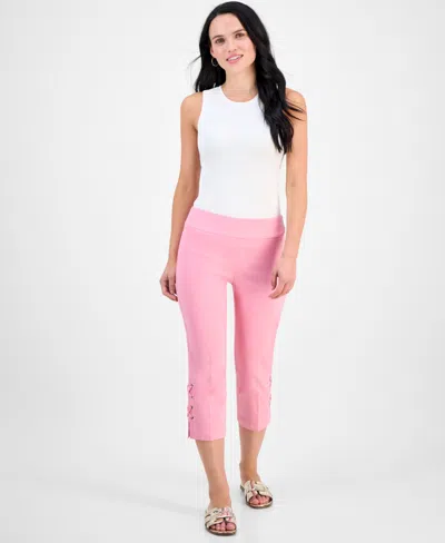 Jm Collection Petite Side-lace-up Capri Pants, Created For Macy's