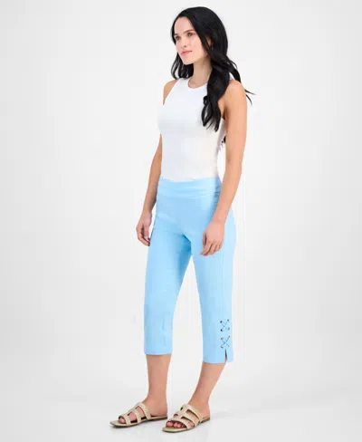 Jm Collection Petite Side-lace-up Capri Pants, Created For Macy's