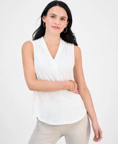 Jm Collection Petite Sleeveless V-neck Top, Exclusively At Macy's