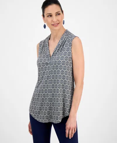 Jm Collection Petite Sleeveless V-neck Top, Exclusively At Macy's In Multi