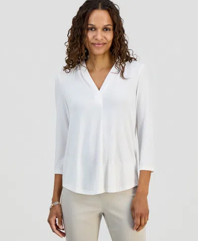 Jm Collection Petite Solid Top, Created For Macy's In White