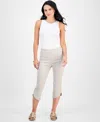 Jm Collection Petite Split-hem Pull-on Capri Pants, Exclusively At Macy's