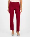 Jm Collection Petite Studded-rivet Straight-leg Pants, Petite & Petite Short, Created For Macy's In Ruby Slippers