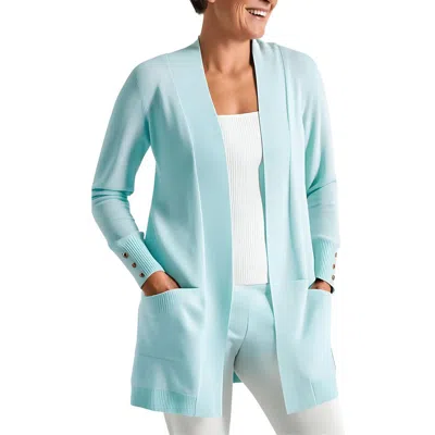 Jm Collection Petites Womens Open Front Layering Cardigan Sweater In Blue