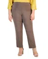 Jm Collection Plus & Petite Plus Size Tummy Control Pull-on Slim-leg Pants, Exclusively At Macy's In Brown Clay