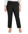 Jm Collection Plus & Petite Plus Size Tummy Control Pull-on Slim-leg Pants, Exclusively At Macy's In Deep Black