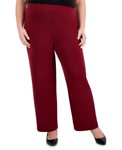 Jm Collection Plus And Petite Plus Size Wide-leg Pull-on Pants, Created For Macy's In Dark Rust