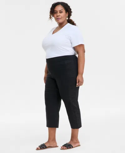 Jm Collection Plus Size Capri Pants, Exclusively At Macy's In Deep Black
