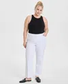 Jm Collection Plus Size Curvy-fit Straight-leg Pants, Exclusively At Macy's In Bright White