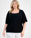 Jm Collection Plus Size Flutter-sleeve Top, Exclusively At Macy's