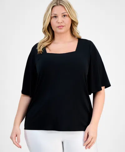 Jm Collection Plus Size Flutter-sleeve Top, Exclusively At Macy's