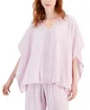 JM COLLECTION PLUS SIZE LACE-TRIM TEXTURED PONCHO, CREATED FOR MACY'S