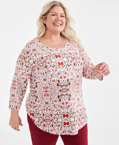 売れ筋商品|||ジェイエムコレクション カットソー トップス レディース Plus Size Lace-Up Split-Neck Top, Exclusively at Macy's Montauk Blue ジェイエムコレクション レディース カットソー トップス Plus