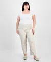 Jm Collection Plus Size Printed Jacquard Pants, Exclusively At Macy's In Stonewall