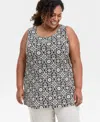 Jm Collection Plus Size Printed Tunic Tank, Exclusively At Macy's