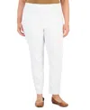 Jm Collection Plus Size Pull-on Cambridge Pants, Exclusively At Macy's In Bright White