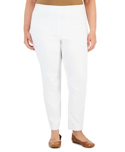 Jm Collection Plus Size Pull-on Cambridge Pants, Exclusively At Macy's In Bright White