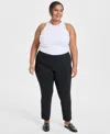 Jm Collection Plus Size Pull-on Cambridge Pants, Exclusively At Macy's In Deep Black
