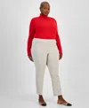 Jm Collection Plus Size Pull-on Cambridge Pants, Exclusively At Macy's In Stone Wall
