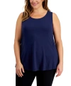 JM COLLECTION PLUS SIZE SCOOP-NECK SLEEVELESS TOP, CREATED FOR MACY'S