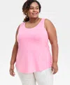 Jm Collection Plus Size Scoop-neck Sleeveless Top, Exclusively At Macy's In Pink Petun