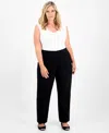 Jm Collection Plus Size Side-sequin Cambridge Pants, Macy's Exclusive In Black