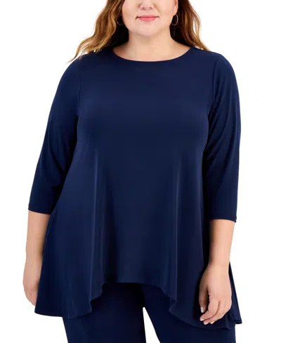 Jm Collection Plus Size Swing Top, Exclusively At Macy's In Blue | ModeSens
