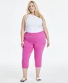 Jm Collection Plus Size Tummy Control Pull-on Capri Pants, Exclusively At Macy's