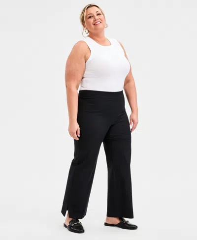 Jm Collection Plus Size Wide-leg Pants, Macy's Exclusive In Black