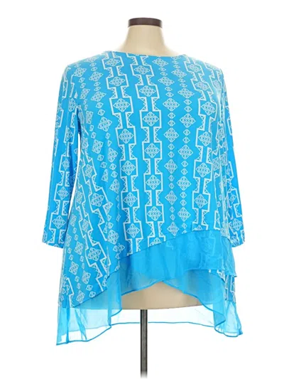 Pre-owned Jm Collection Poncho In Blue