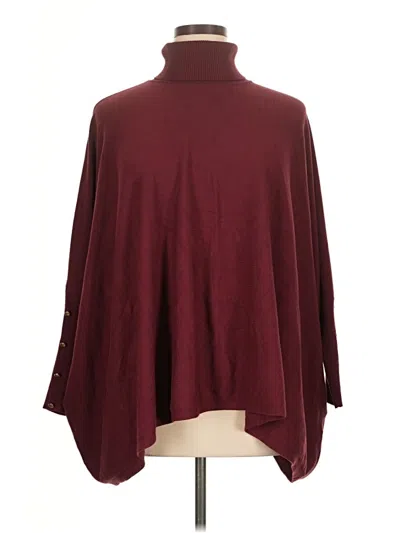 Pre-owned Jm Collection Poncho In Burgundy