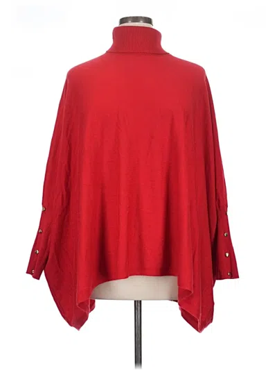 Pre-owned Jm Collection Poncho In Red